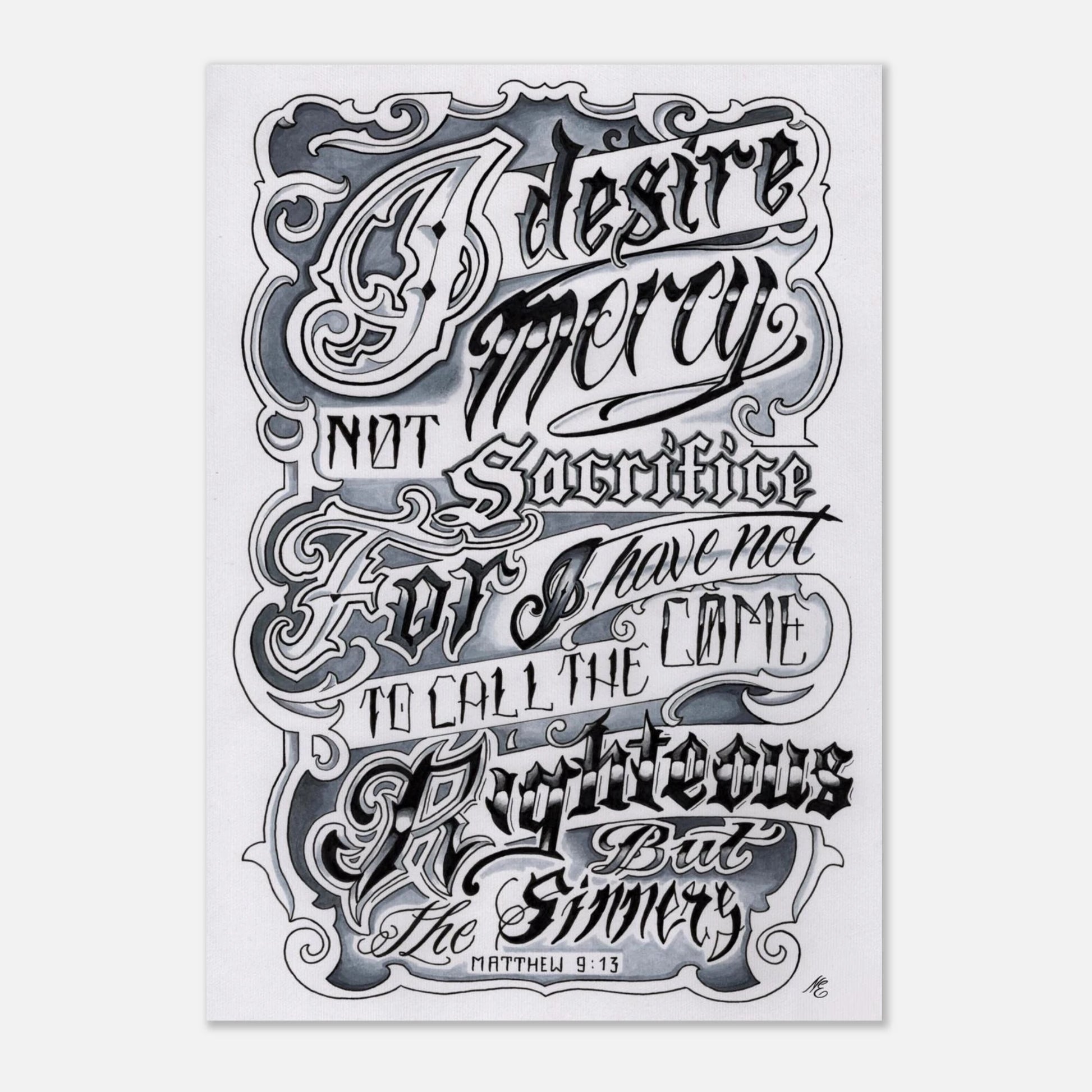 Matthew 9:13 Bible Verse Wall Art - I Desire Mercy Scripture Print
