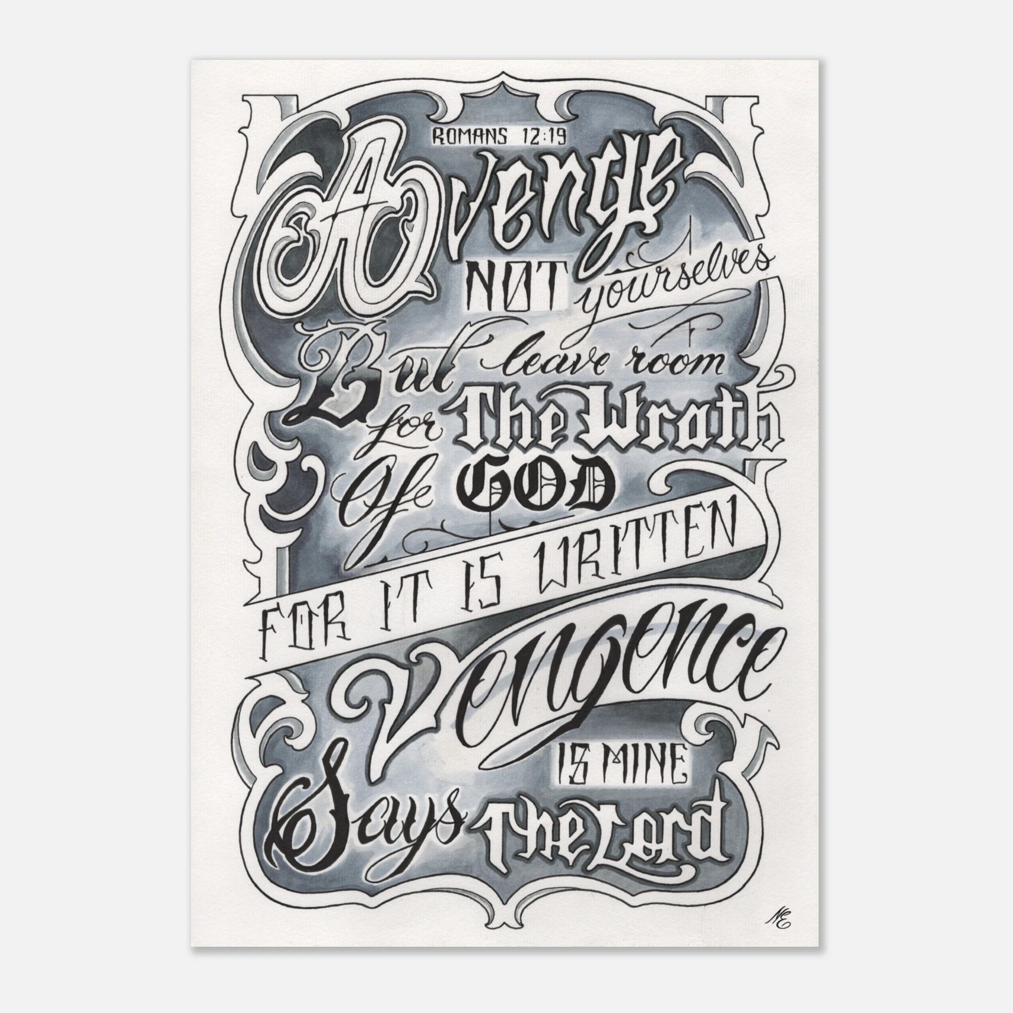 Bible verse artwork Romans 12:19