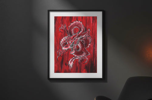 GREAT DRAGON - REVELATION 12:9 FINE ART PAINTING PRINT