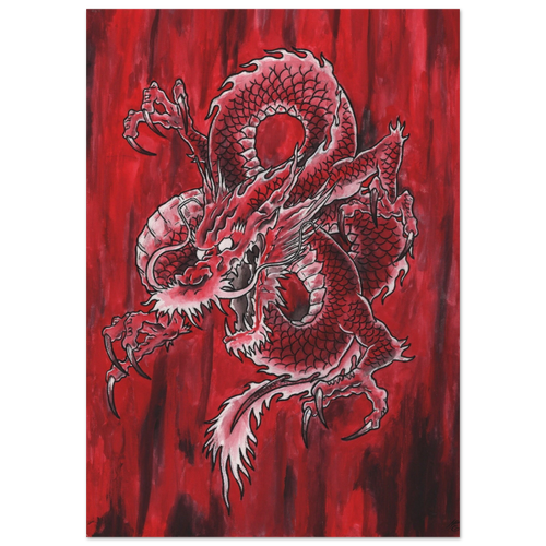 Revelation 12:9 dragon serpent verse print close-up - Faith-based wall art detail shot