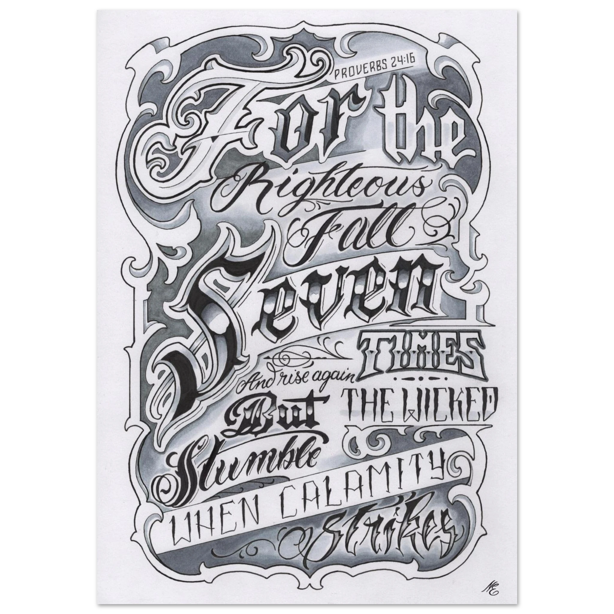 Bible verse artwork Proverbs 24:16