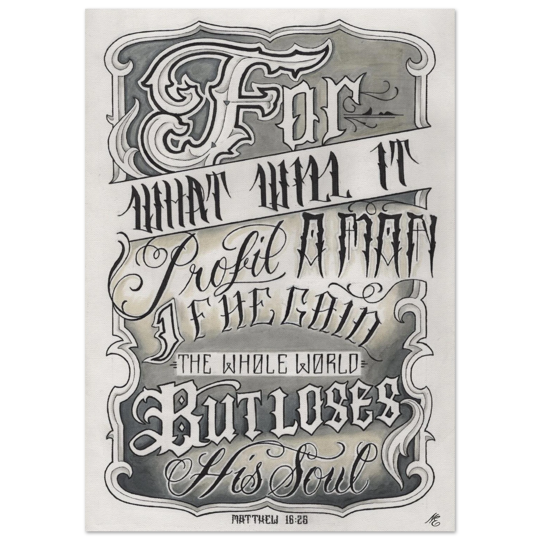 Bible verse artwork Matthew 16:26