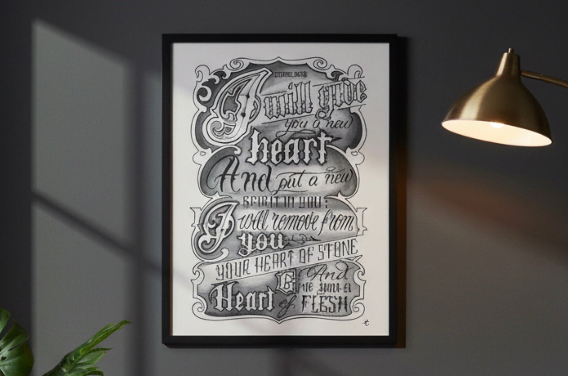 Ezekiel 36:26 Bible verse canvas print alternative view - Premium quality scripture wall art